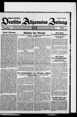 Deutsche allgemeine Zeitung on Apr 30, 1930