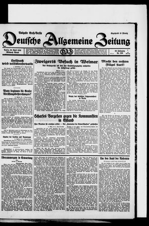 Deutsche allgemeine Zeitung vom 30.04.1930