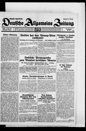 Deutsche allgemeine Zeitung on May 8, 1930