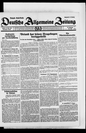 Deutsche allgemeine Zeitung vom 10.05.1930