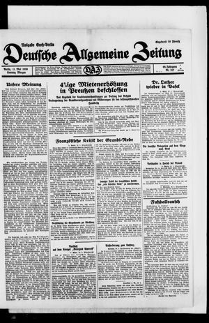 Deutsche allgemeine Zeitung vom 11.05.1930