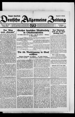 Deutsche allgemeine Zeitung vom 12.05.1930