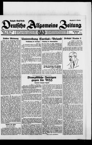 Deutsche allgemeine Zeitung vom 14.05.1930