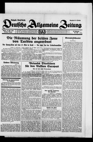 Deutsche allgemeine Zeitung on May 18, 1930