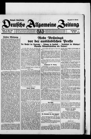 Deutsche allgemeine Zeitung vom 24.05.1930
