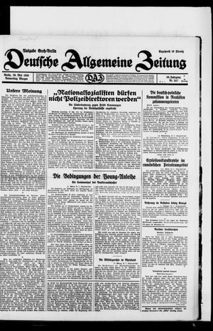 Deutsche allgemeine Zeitung vom 29.05.1930