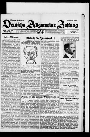 Deutsche allgemeine Zeitung vom 11.06.1930