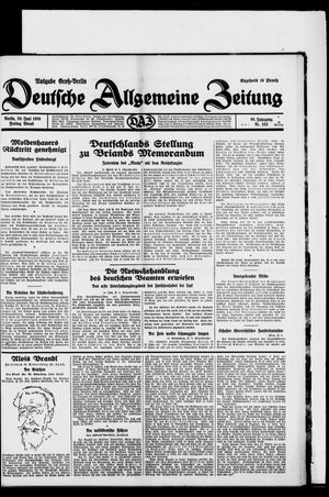 Deutsche allgemeine Zeitung vom 20.06.1930
