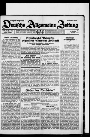 Deutsche allgemeine Zeitung vom 22.06.1930