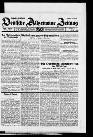 Deutsche allgemeine Zeitung vom 01.07.1930