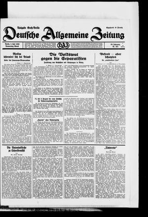 Deutsche allgemeine Zeitung vom 03.07.1930