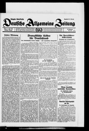 Deutsche allgemeine Zeitung vom 09.07.1930