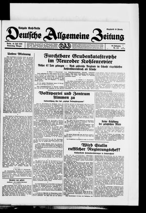Deutsche allgemeine Zeitung vom 10.07.1930