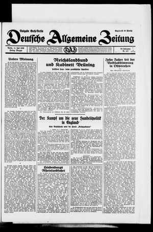 Deutsche allgemeine Zeitung vom 11.07.1930