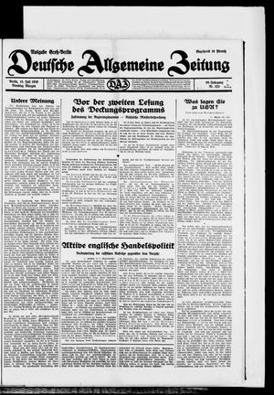 Deutsche allgemeine Zeitung vom 15.07.1930