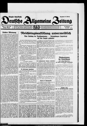 Deutsche allgemeine Zeitung vom 18.07.1930