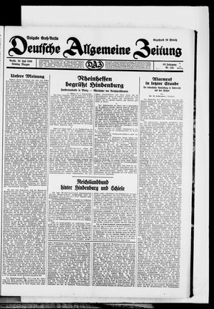 Deutsche allgemeine Zeitung vom 20.07.1930