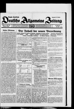 Deutsche allgemeine Zeitung vom 27.07.1930
