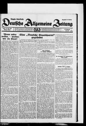 Deutsche allgemeine Zeitung vom 28.07.1930