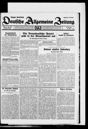 Deutsche allgemeine Zeitung on Jul 30, 1930