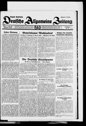 Deutsche allgemeine Zeitung vom 31.07.1930