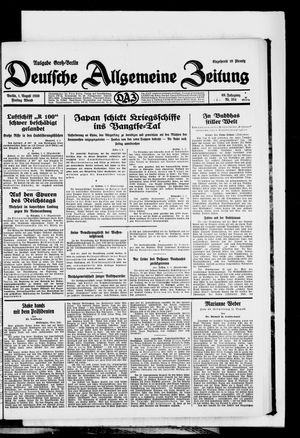 Deutsche allgemeine Zeitung on Aug 1, 1930