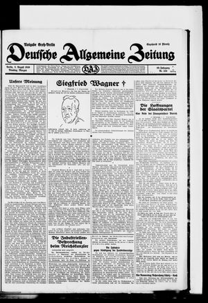 Deutsche allgemeine Zeitung vom 05.08.1930