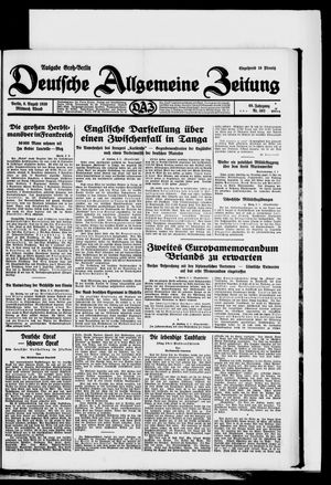 Deutsche allgemeine Zeitung vom 06.08.1930