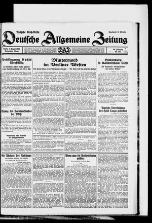 Deutsche allgemeine Zeitung vom 07.08.1930