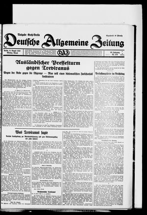 Deutsche allgemeine Zeitung vom 11.08.1930