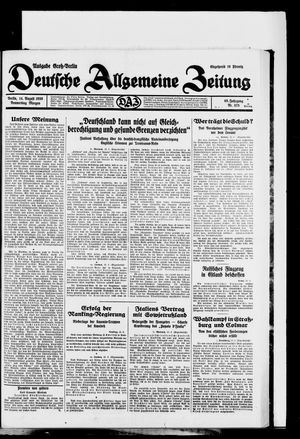 Deutsche allgemeine Zeitung vom 14.08.1930