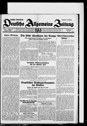 Deutsche allgemeine Zeitung vom 17.08.1930
