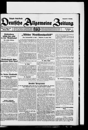 Deutsche allgemeine Zeitung vom 18.08.1930