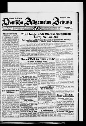 Deutsche allgemeine Zeitung vom 19.08.1930