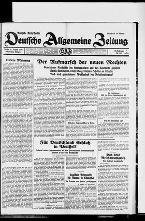 Deutsche allgemeine Zeitung vom 21.08.1930