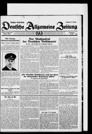 Deutsche allgemeine Zeitung vom 25.08.1930