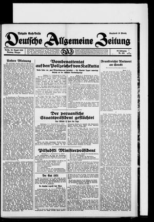 Deutsche allgemeine Zeitung vom 26.08.1930