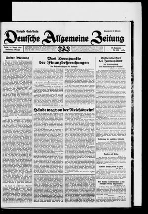 Deutsche allgemeine Zeitung vom 28.08.1930