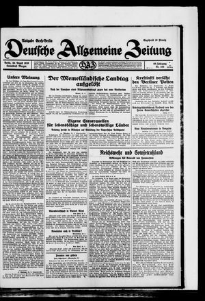 Deutsche allgemeine Zeitung vom 30.08.1930