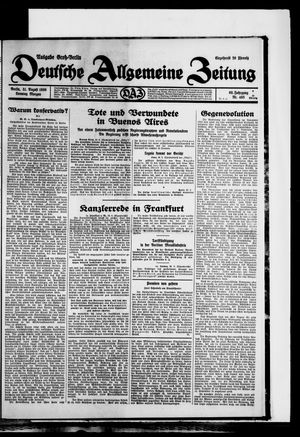 Deutsche allgemeine Zeitung on Aug 31, 1930