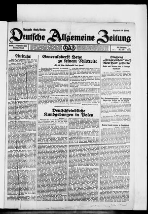Deutsche allgemeine Zeitung vom 01.09.1930