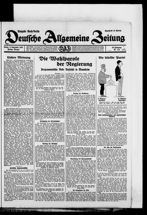Deutsche allgemeine Zeitung vom 05.09.1930