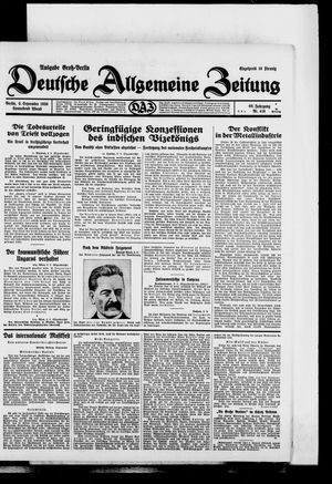 Deutsche allgemeine Zeitung vom 06.09.1930