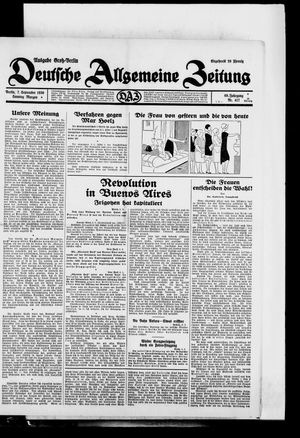 Deutsche allgemeine Zeitung vom 07.09.1930