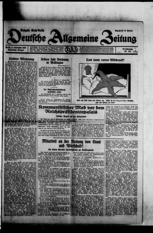 Deutsche allgemeine Zeitung vom 11.09.1930