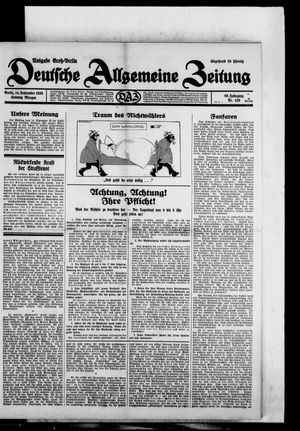 Deutsche allgemeine Zeitung vom 14.09.1930
