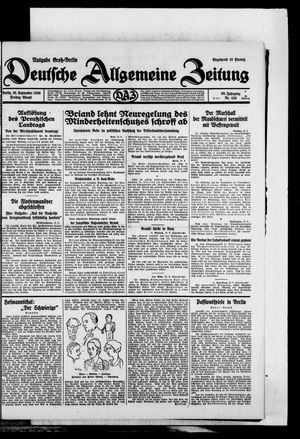 Deutsche allgemeine Zeitung vom 19.09.1930