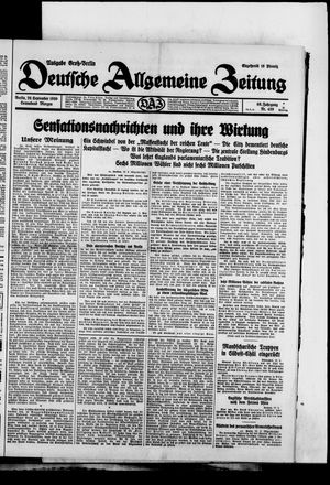 Deutsche allgemeine Zeitung vom 20.09.1930