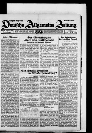 Deutsche allgemeine Zeitung vom 21.09.1930