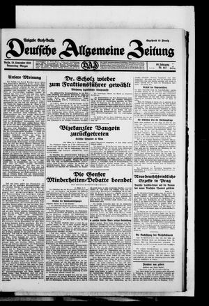 Deutsche allgemeine Zeitung vom 25.09.1930